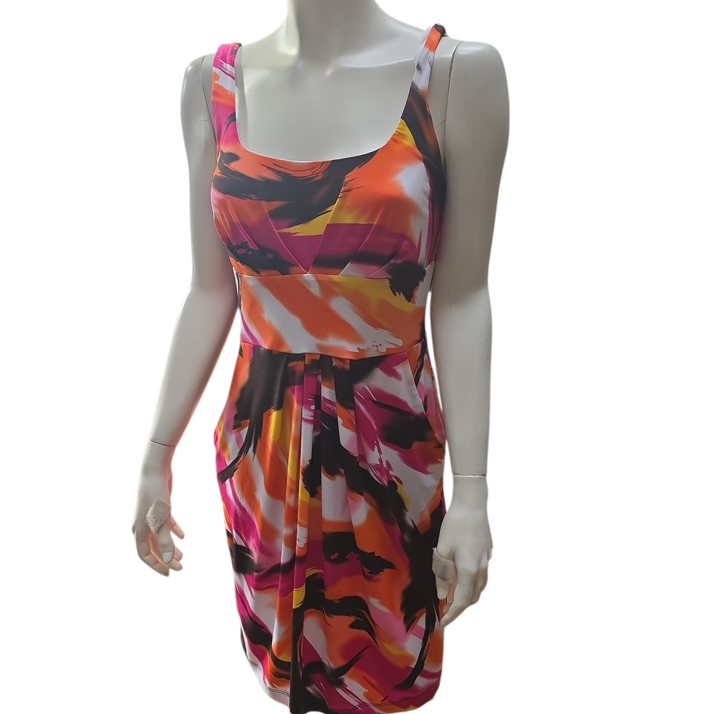 Bisou Bisou Colorful Abstract Mini Dress